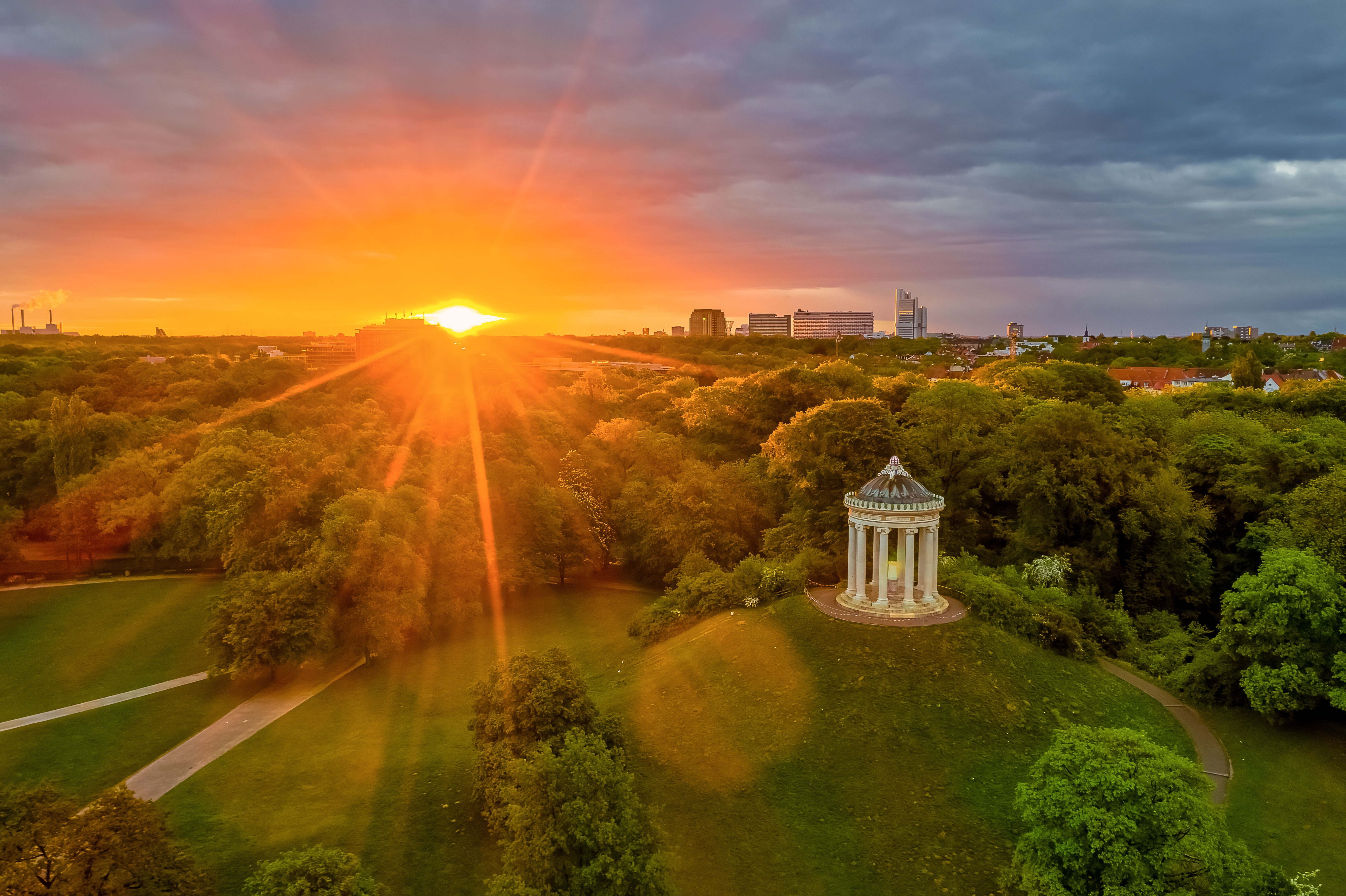 sunset over a hill